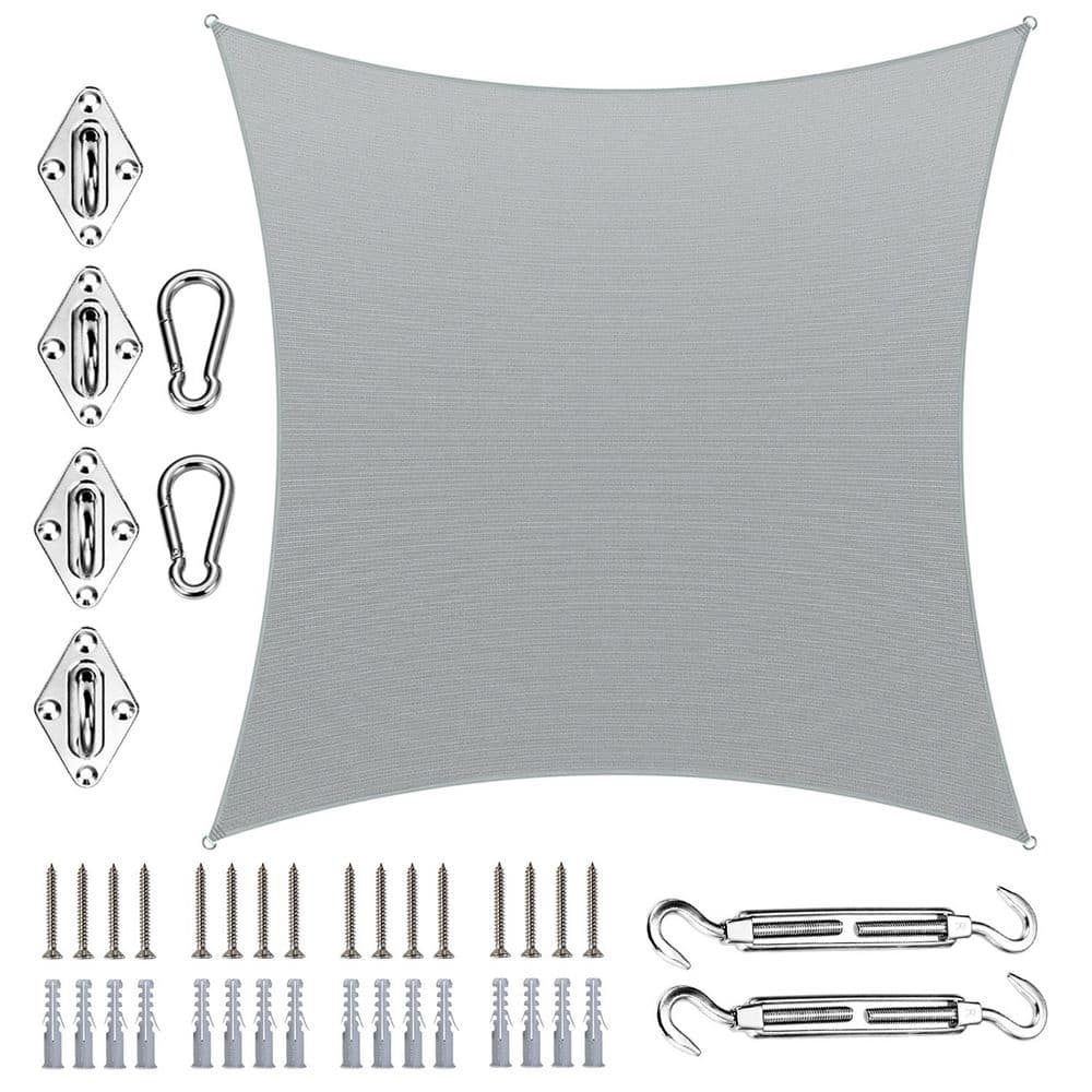 12 ft. x 16 ft. Rectangle Sun Shade Sail with Hardware Kit-Grey price history on PriceWatchPro