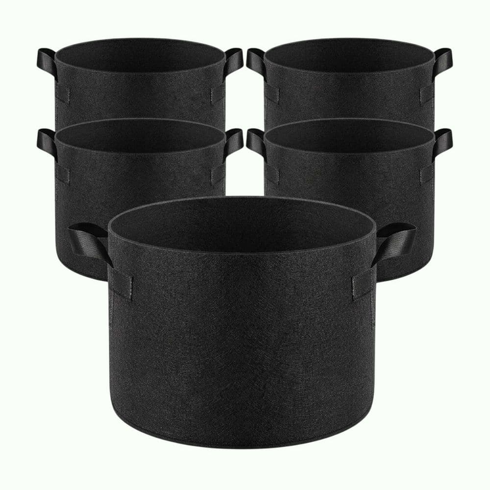 20 Gallon Black Nonwoven Fabric Round Outdoor Grow Bag Planter Pot with Handles and Drainage 5 Pack price history on PriceWatchPro