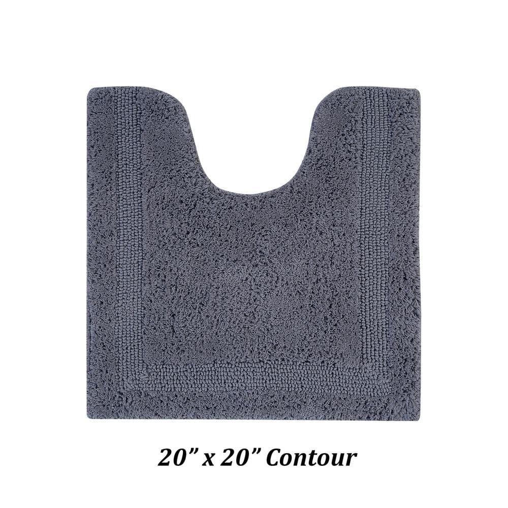 Gray Cotton Reversible Contour Bath Rug 20" x 20"