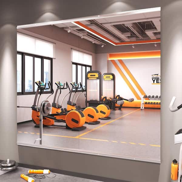 Spigel Modern 30 in. W x 48 in. H Frameless Wall Mirror HD Tempered Glass Gym Mirror/Yoga Mirror, Easy Wall Mount (2-Pack)