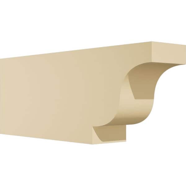 Ekena Millwork 3 in. W x 6 in. H x 16 in. L Standard Newport Signature Urethane Outlooker Rafter Tail, Primed Tan