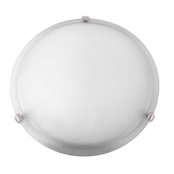 Cambridge 2-Light Satin Steel Flushmount