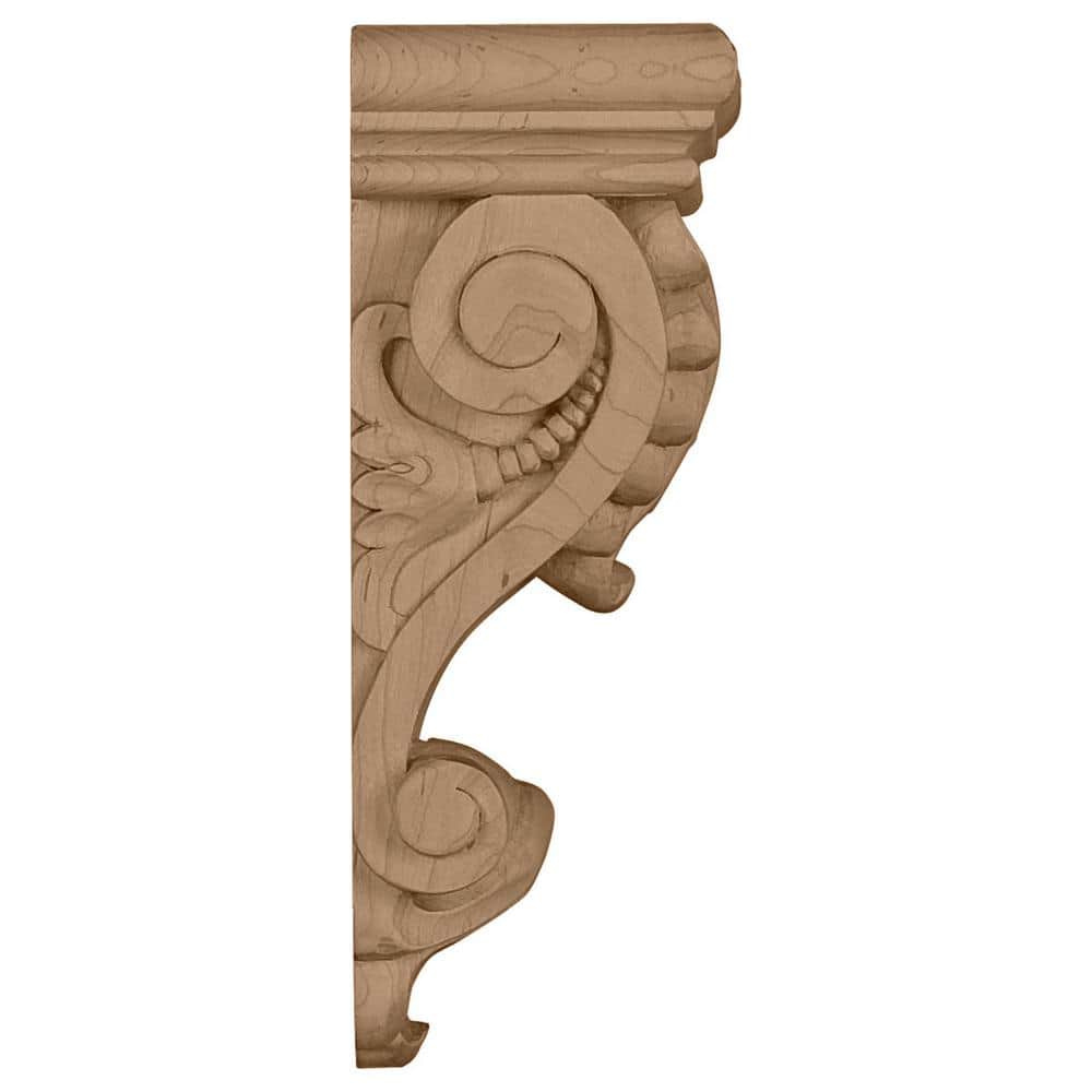 Lindenwood Acanthus Leaf Hand-Carved Corbel, 6" x 8.25"