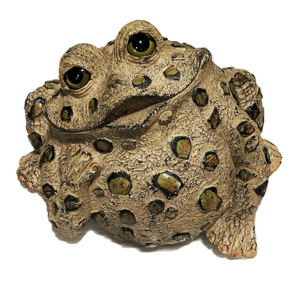 HOMESTYLES 14 in. W Toad Hollow X-Large Toad Dreamer Whimsical Home and Garden Statue