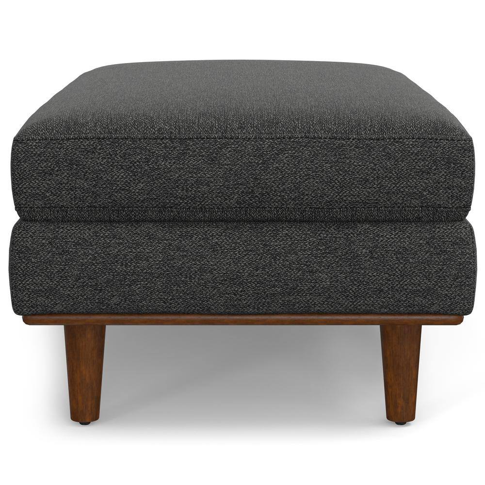 Charcoal Grey Large Rectangular Upholstered Ottoman