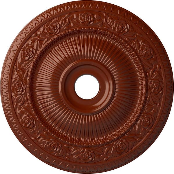 Ekena Millwork 24-1/4 in. x 3-7/8 in. ID x 2 in. Logan Urethane Ceiling Medallion (Fits Canopies upto 6-1/8 in.), Firebrick