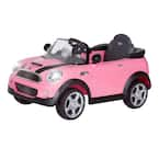 Pink mini cooper 6v cheap ride on with remote control