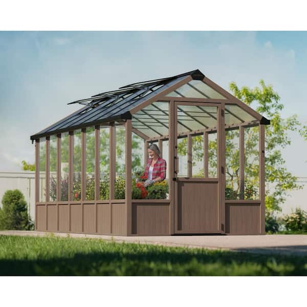 CANOPIA by PALRAM Natura 8 ft. x 17 ft. Cedar Wood/Clear
