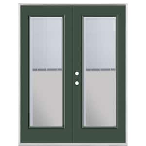 60 in. x 80 in. Conifer Steel Prehung Right-Hand Inswing Mini Blind Patio Door without Brickmold