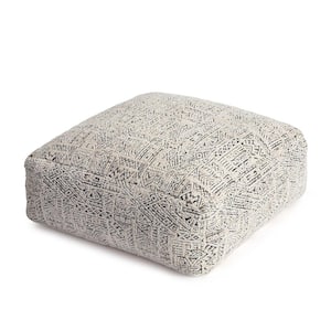 Escondido 34 in. x 34 in. x 16 in. Gray and Ivory Ottoman