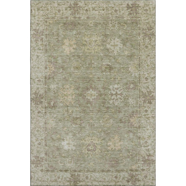 Mayfield Premium Machine Washable Abstract AMF2051 Sage 9 ft. x 12 ft. Area Rug
