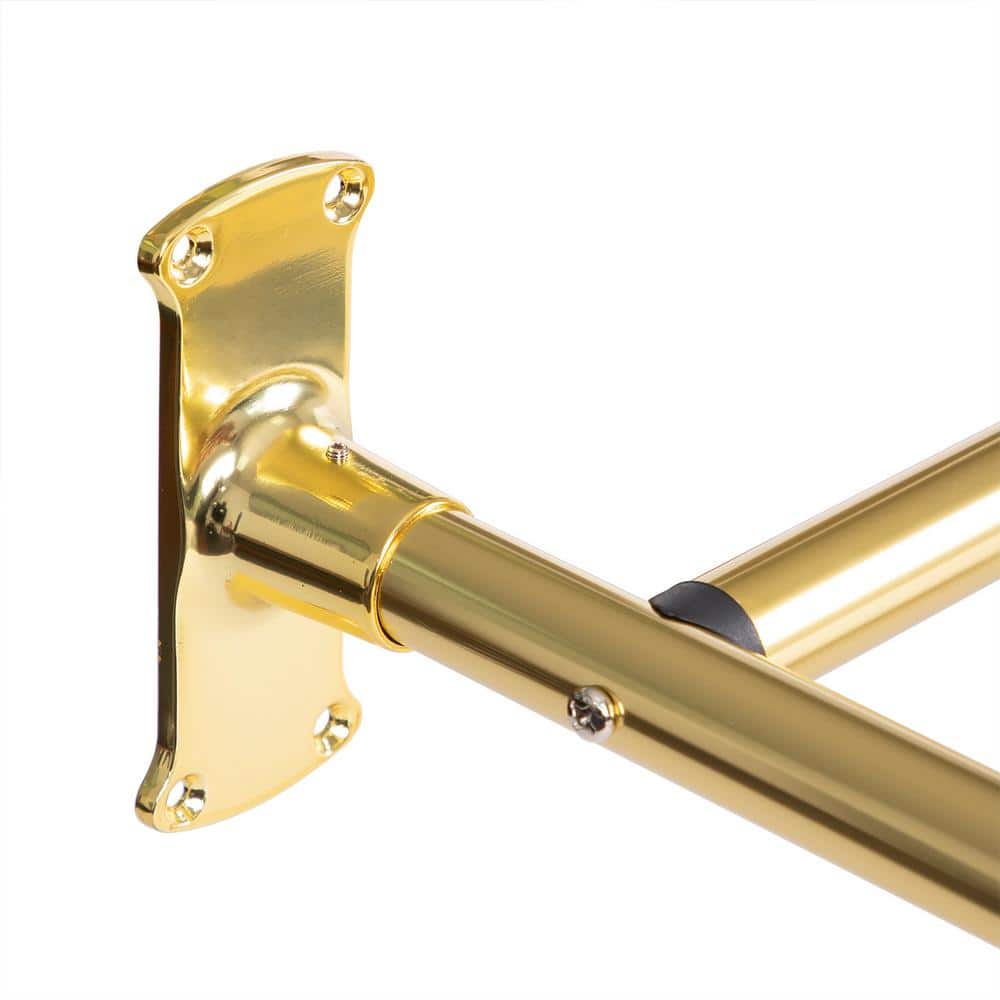 Gold Polished Aluminum D-Shaped Ceiling Mounted Shower Curtain Rod