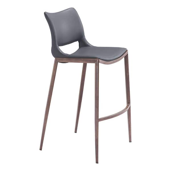 ZUO Ace Dark Gray 100% Polyurethane Bar Chair - (Set of 2)