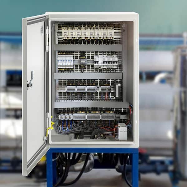 Electrical Enclosure 12 in. x 8 in. x 6 in. NEMA 4X Carbon Steel IP66 Waterproof Junction Box for Outdoor Indoor