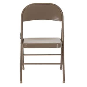 Beige Metal Folding Chair (2-Pack)