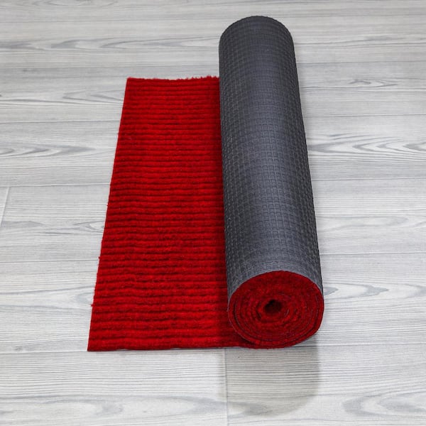 Ottomanson Lifesaver Non-Slip Rubberback Indoor/Outdoor Long Hallway Runner  Rug 2 ft. x 22 ft. Red Polyester Garage Flooring SRT700-2X22 - The Home  Depot