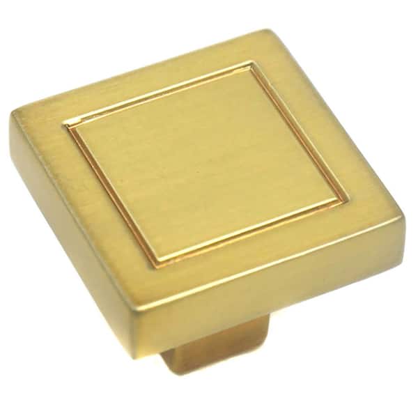 Cosmo 0.9 in. Square Cabinet Knob Champagne Brass