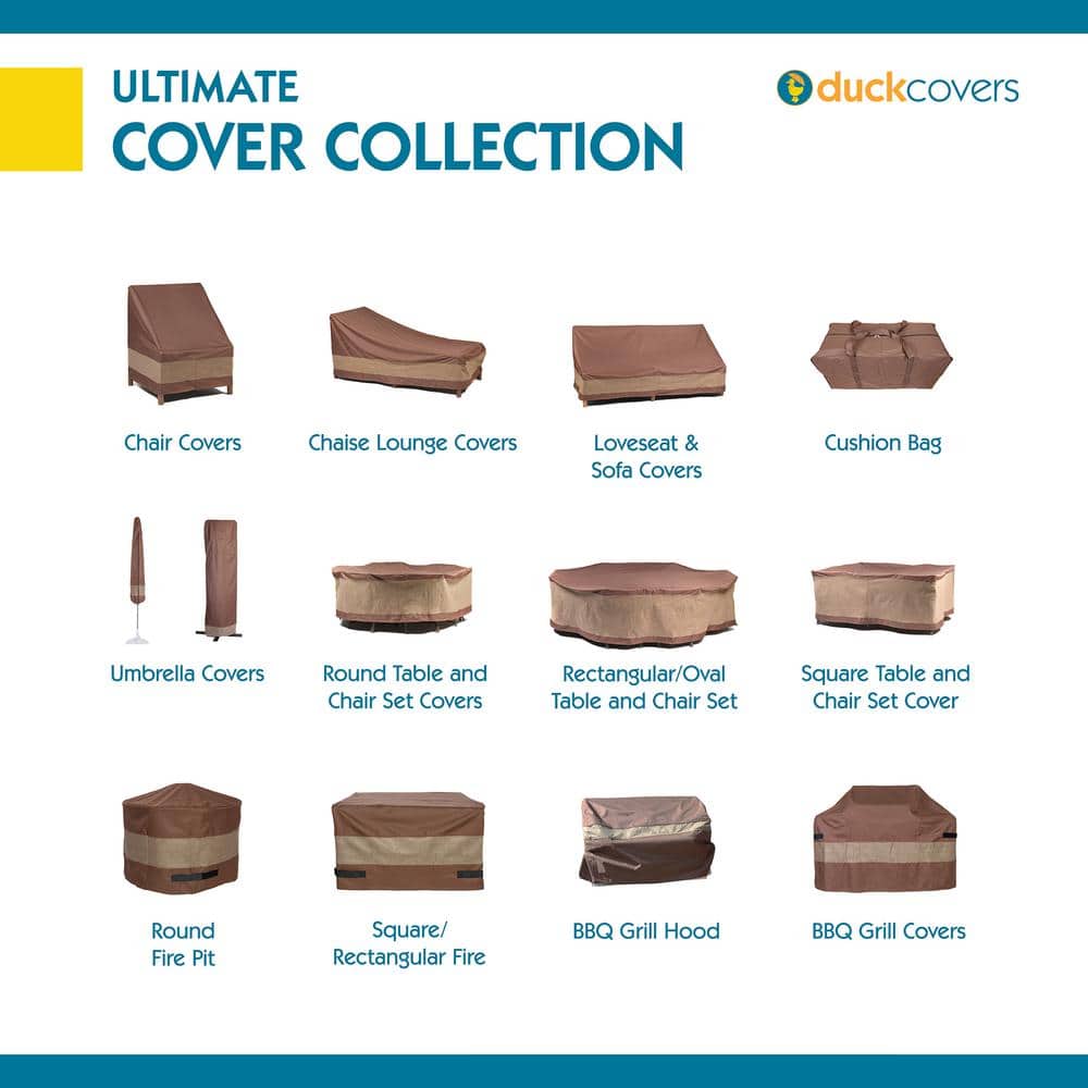 Ultimate 76 Inch Round Beige and Brown Patio Table Cover
