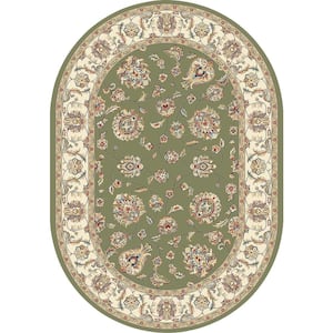 Judith Green/Ivory 5 ft. x 8 ft. Oval Indoor Area Rug