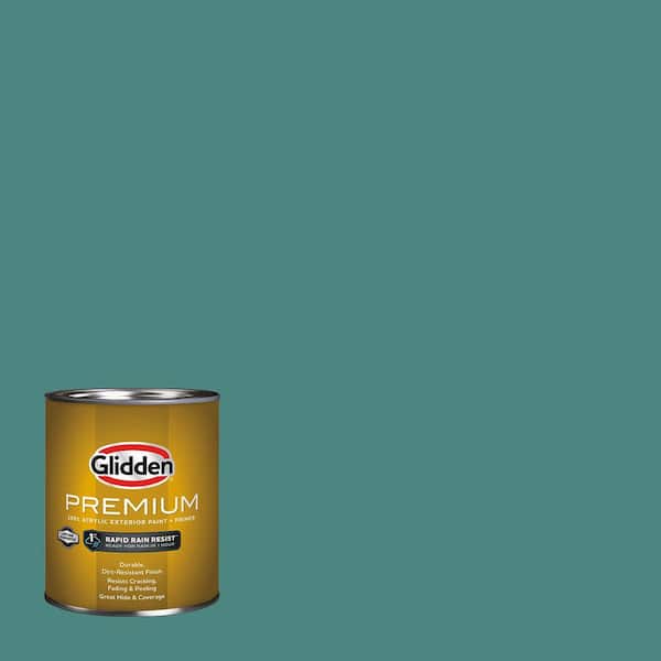 Glidden Premium 1 qt. PPG1142-6 Jericho Jade Flat Exterior Latex