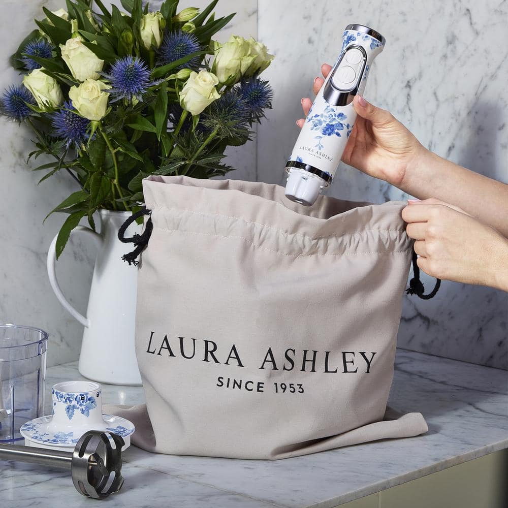 Laura Ashley White and Blue Floral 4-in-1 Immersion Blender Set