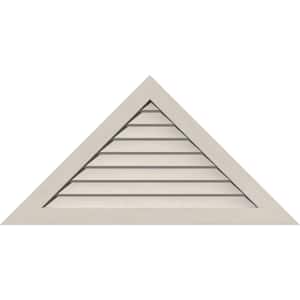 56.875" x 26" Triangle Primed Smooth Pine Wood Paintable Gable Louver Vent Decorative