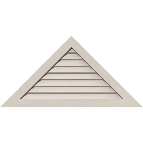 Ekena Millwork 61.75 in. x 25.75 in. Triangle Primed Smooth Western Red Cedar Wood Built-in Screen Gable Louver Vent