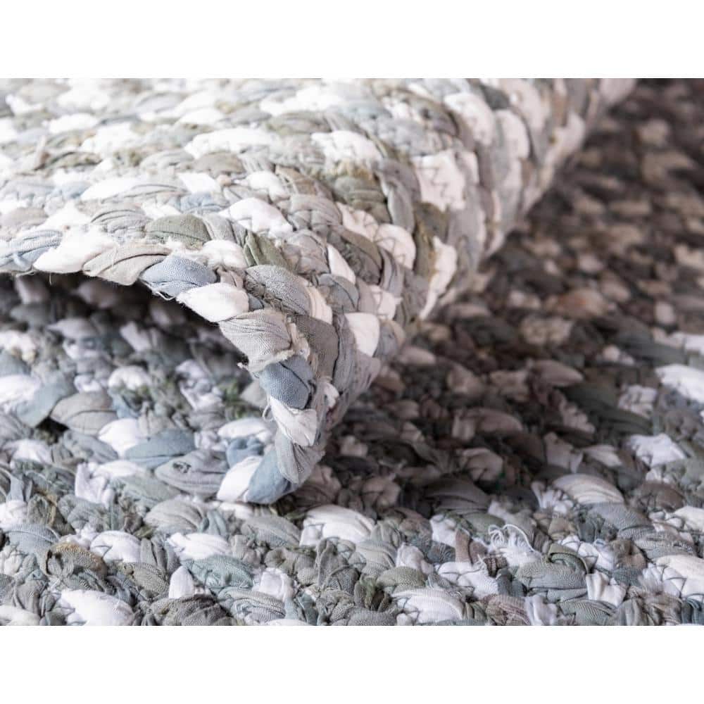 Eco-Friendly Hand-Braided Gray Chindi Rug 2' x 3'