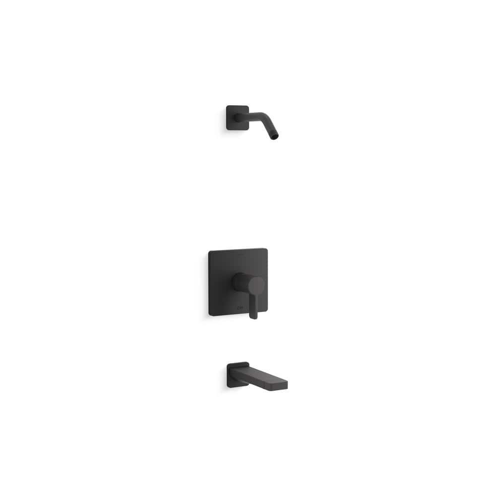 KOHLER Parallel 1-Handle Tub and Shower Trim in Matte Black Valve Not ...