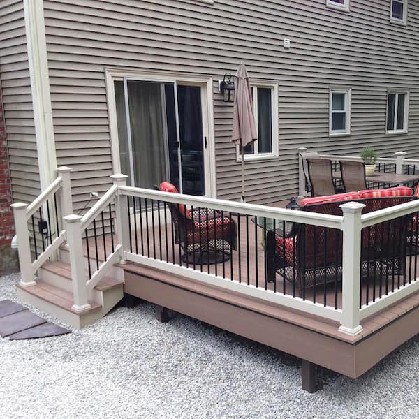 Weatherables Vilano 3.5 ft. H x 8 ft. W Vinyl Tan Stair Railing Kit