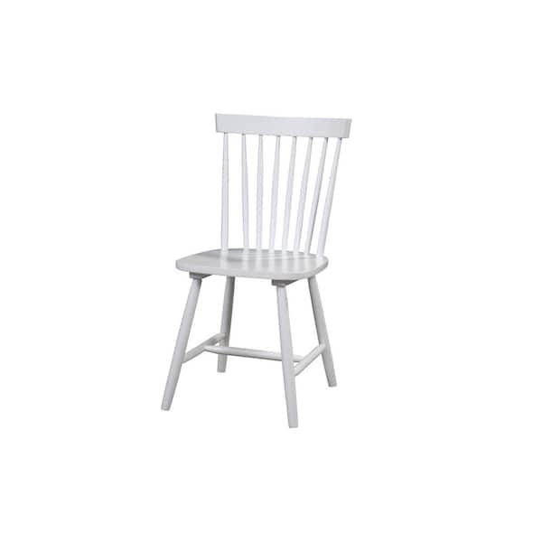 Alpine Furniture Lyra White Wood Seat Solid Wood Side Chair Set of 2