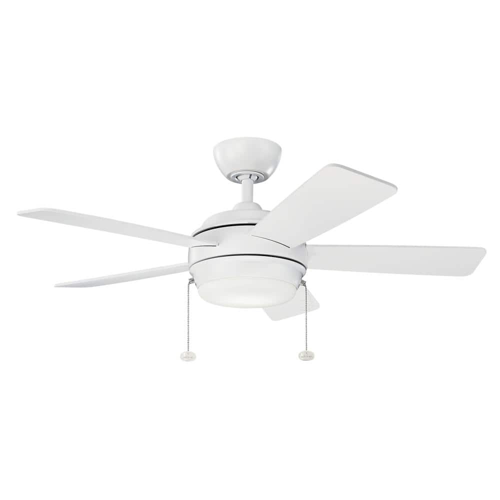 Matte White 42" LED Ceiling Fan with Reversible Blades