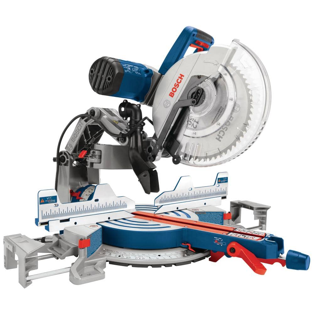 Bosch 15 Amp 12 in. Corded Dual-Bevel Sliding Glide Miter Saw with 60 Tooth  Saw Blade GCM12SD The Home Depot