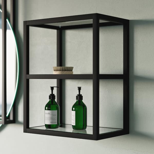 Swiss Madison Pierre 16 in. x 20 in. x 10 in. Wall-Mounted Linen Cabinet in Matte Black