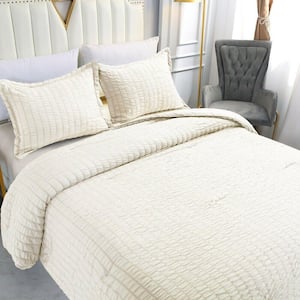 3-Piece White Ultra Soft Microfiber King Comforter Set
