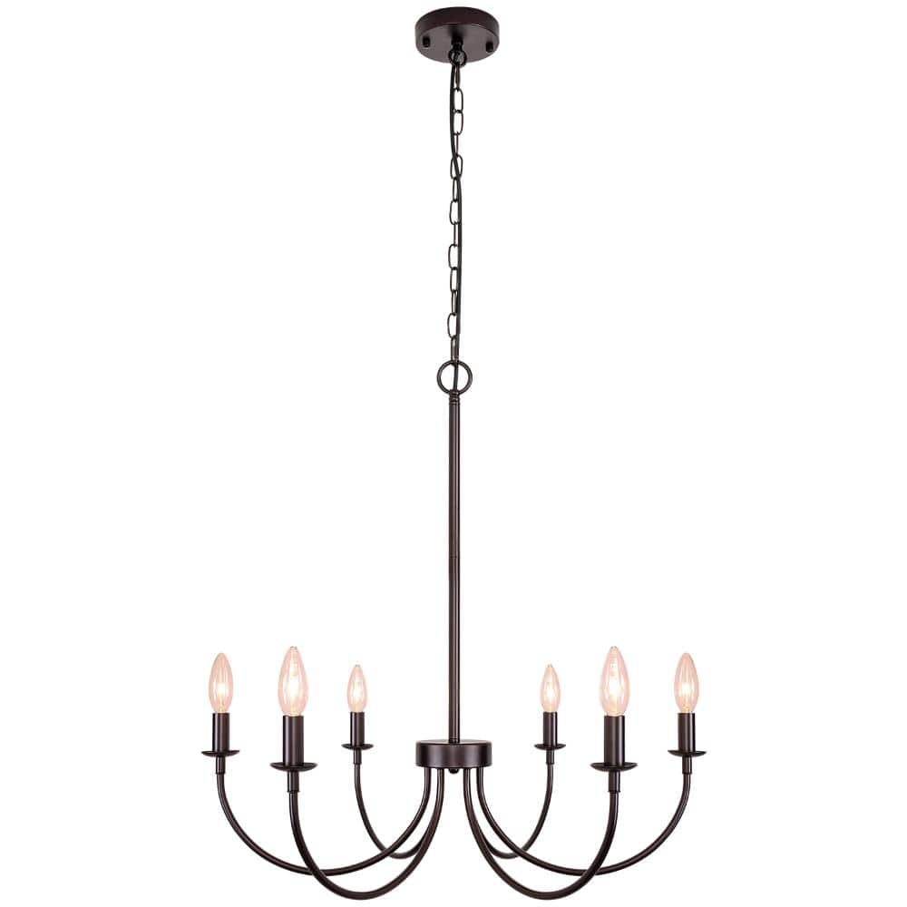 Farmhouse 6-Light Dimmable Oil Rubbed Bronze Candle Chandelier price history on PriceWatchPro