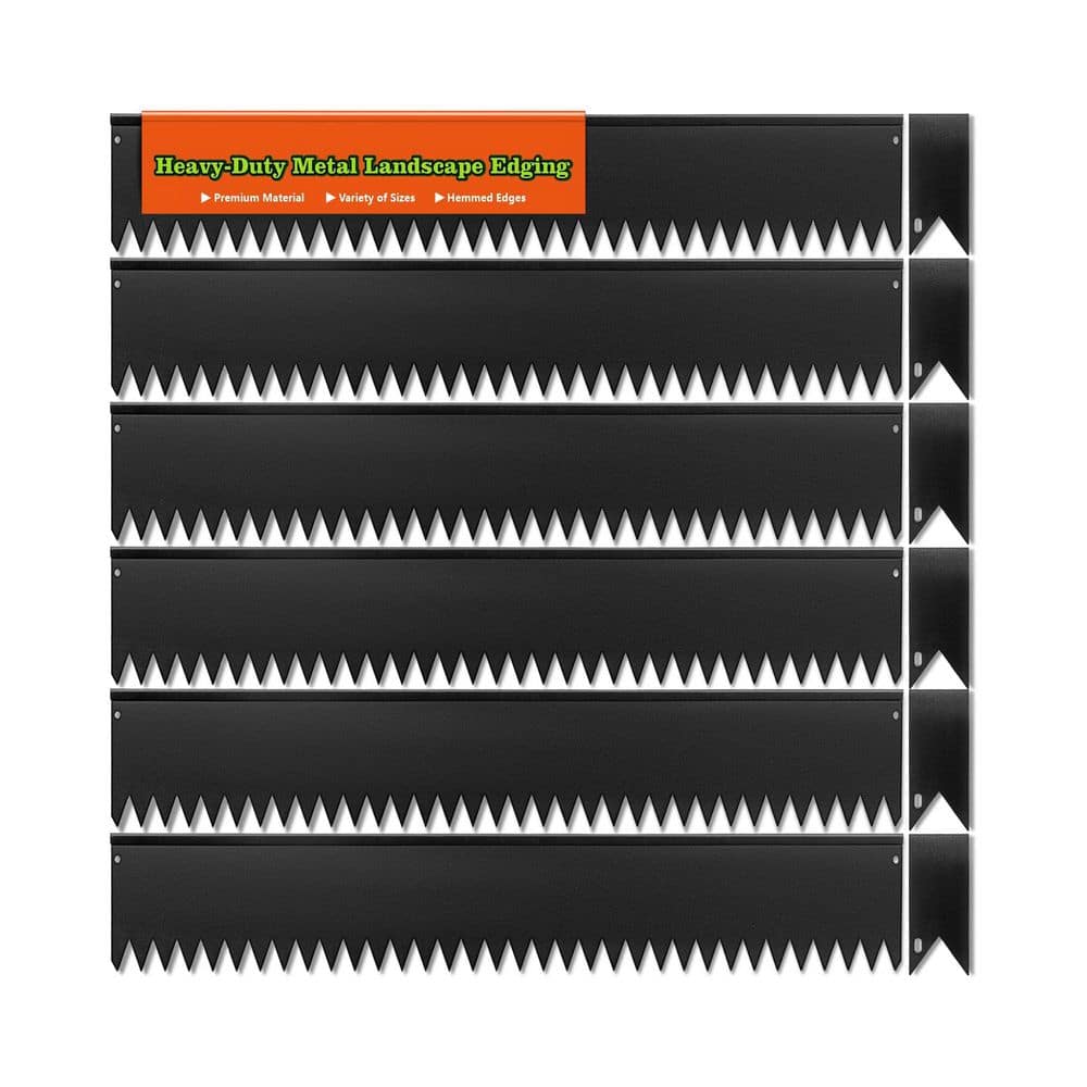 "40""L x 8""W Galvanized Steel Garden Edging Black Flexible Hammer-in Metal Border with Stakes, Seamless Connection, 6 Pack" price history on PriceWatchPro