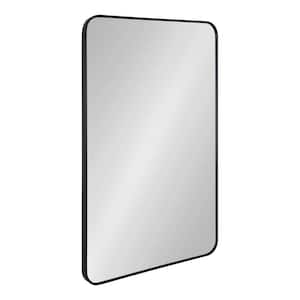 Zayda 23.58 in. W x 35.39 in. H Black Rectangle Modern Framed Decorative Wall Mirror