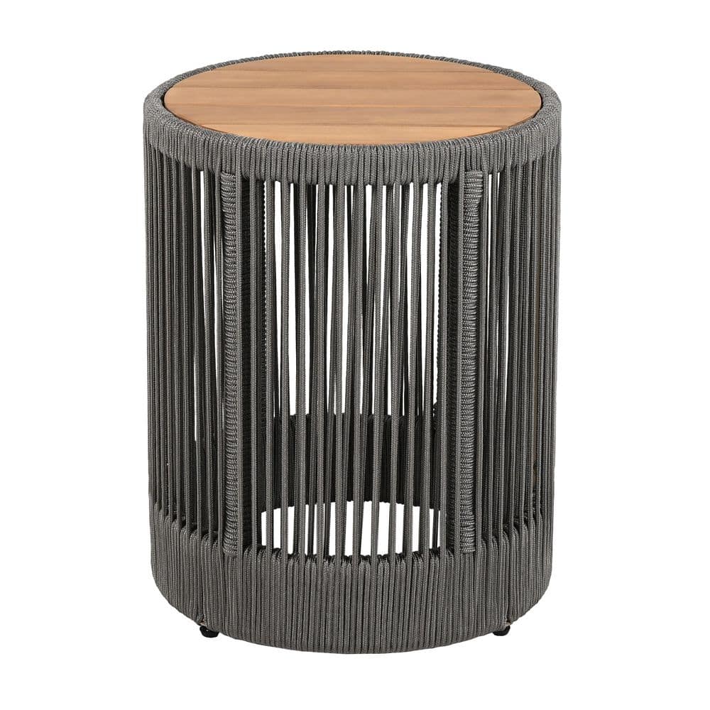 Gray Metal Rustic All-weather 175 lbs Capacity Outdoor Side Table