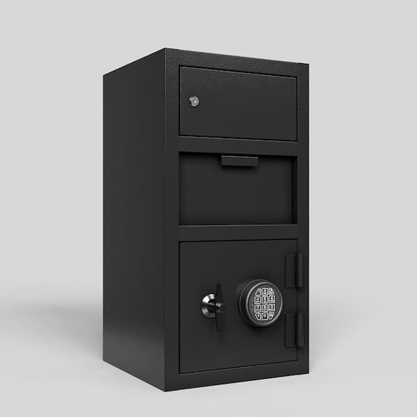 690 Double-door Tipping Cabinet Digital Depository Safe with Deposit Slot Depository Box, Electronic Code Lock