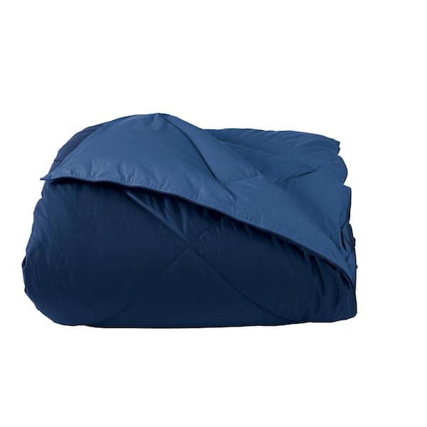 The Company Store St. Tropez Reversible Light Warmth Moonlight/Navy Blue Full/Queen Down Comforter