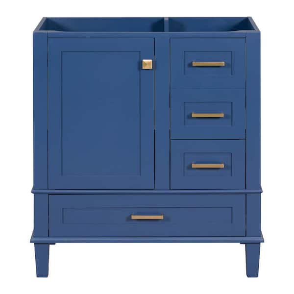Unbranded 29.4 in. W x 17.9 in. D x 33 in. H Bath Vanity Cabinet without Top in Blue with Solid Wood Frame
