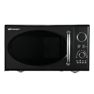 Emerson 0.9 cu. ft., 800W Retro Black Microwave Oven with Grill