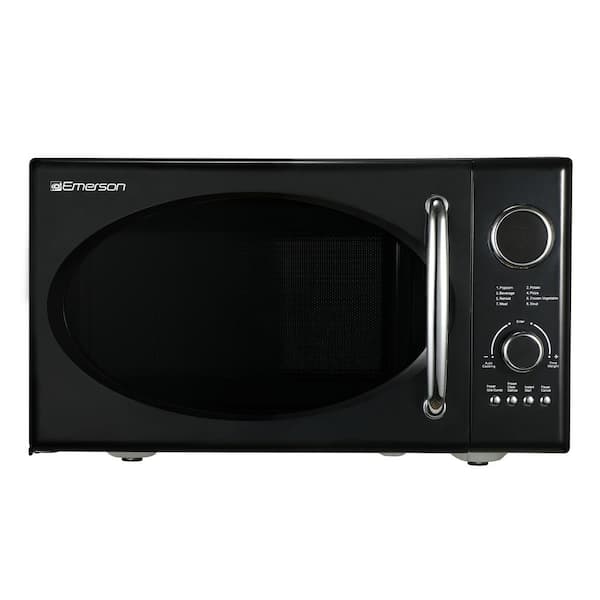 Emerson Emerson 0.9 cu. ft., 800W Retro Black Microwave Oven with Grill  MWRG0901BK - The Home Depot