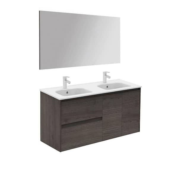 WS Bath Collections Ambra 47.5 in. W x 18.1 in. D x 22.3 in. H Complete Bathroom Vanity Unit in Samara Ash with Mirror