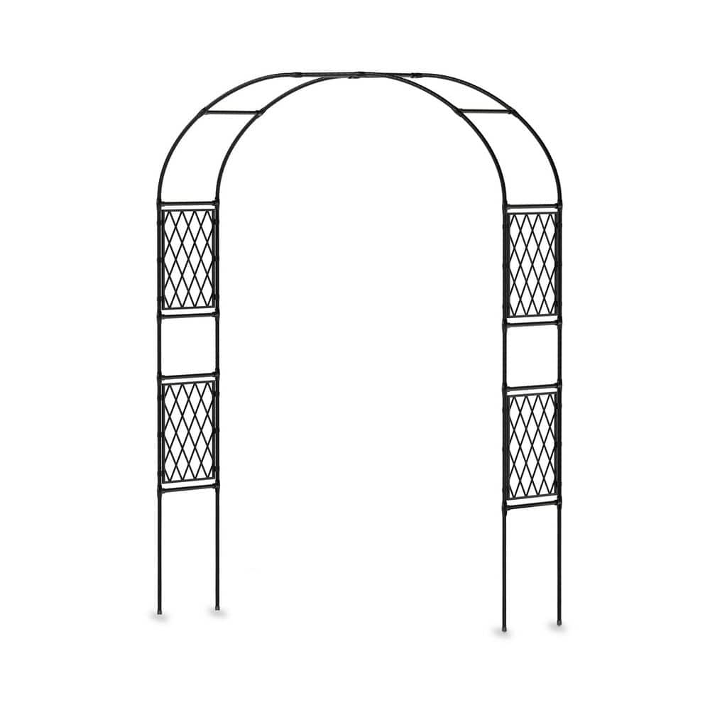 86.61 in. x 59.05 in. Black Metal Garden Arch Arbor, Trellis for Climbing Plants, Backyard, Yard, Garden, Decor price history on PriceWatchPro
