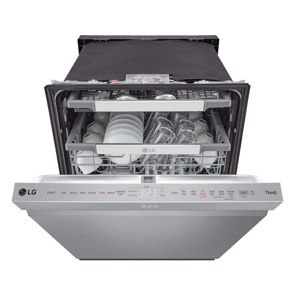 Elegant 24" Smart Dishwasher with QuadWash & TrueSteam, Stainless Steel