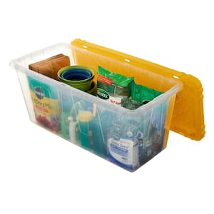 55 Gal. Storage Tote in Clear with Yellow Lid