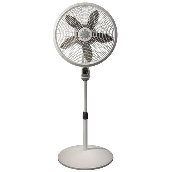 Lasko Elegance and Performance Adjustable-Height 18 in. 3 Speed White Oscillating  Pedestal Fan with Timer and Remote Control 1850  The Home Depot