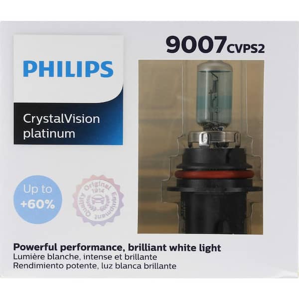 Philips CrystalVision Platinum 9007 White Headlight/Fog Light (2-Pack)  9007CVPS2 - The Home Depot